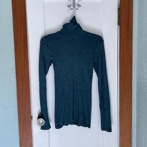 Michael Stars shimmery blue turtleneck